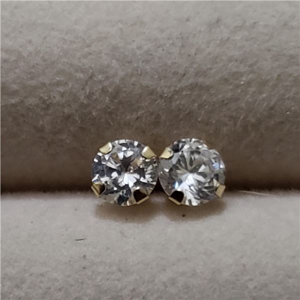 14K YELLOW GOLD CUBIC ZIRCONIA EARRINGS