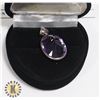 Image 2 : 14K WHITE GOLD AMETHYST AND DIAMOND PENDANT