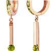 Image 1 : Genuine 1.35 ctw Peridot Earrings 14KT Rose Gold - REF-66A2K