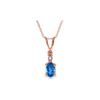 Genuine 0.46 ctw Blue Topaz & Diamond Necklace 14KT Rose Gold - REF-21A6K