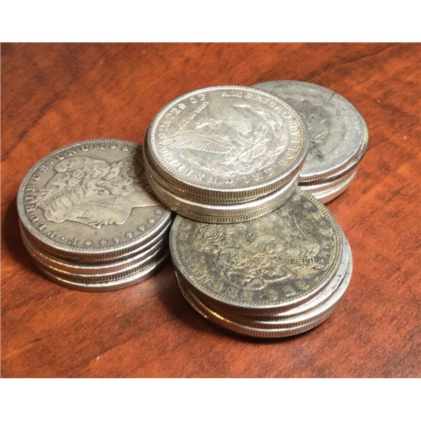 (20) Random Date Morgan Silver Dollars