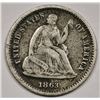 Image 1 : 1863 s Seated Liberty Half Dime Better Date