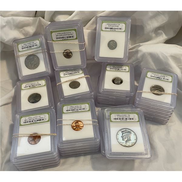 50 pcs. BU and Proof in Slabs