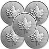 Image 1 : (5) 1 oz Silver Candian Maple Leafs