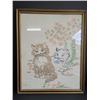 Image 1 : Framed Behind Glass Kittens Needlepoint