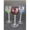 Image 1 : (3) Fancy Colored Wine Glasses