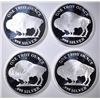 Image 1 : (4) 1 oz Silver Buffalo Design Rounds