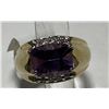 Image 2 : 14k YG Amethyst and Diamond Ring