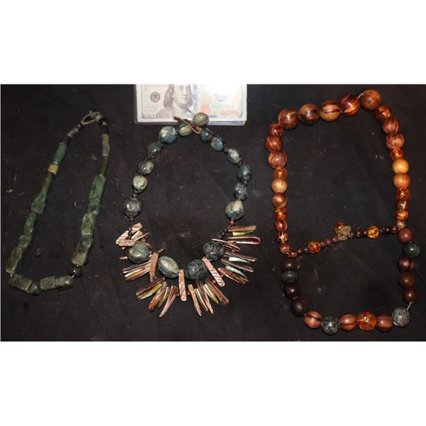 ZZ-CLEARANCE APOCALYPTO MAYAN LOT OF 3 MID-CASTE BEADED NECKLACES A SCREEN USED