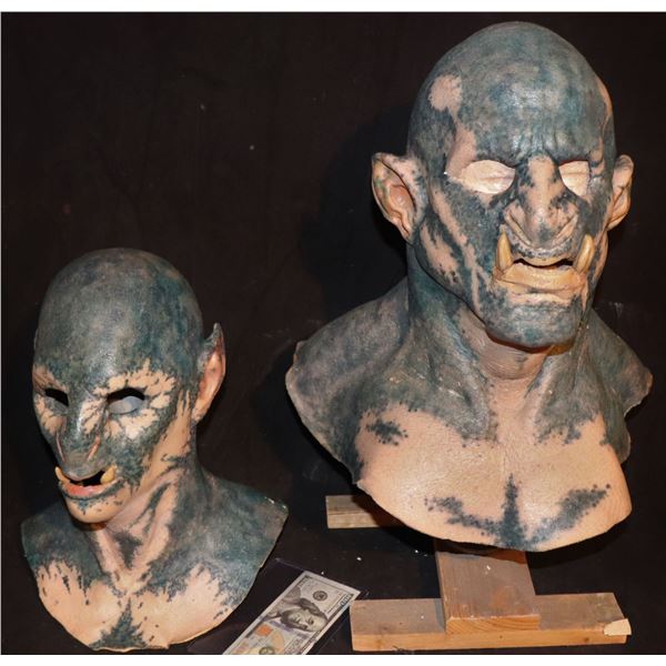 BRIGHT ORC 2-M SCREEN USED FULL HEAD MALE AND FEMALE MASKS