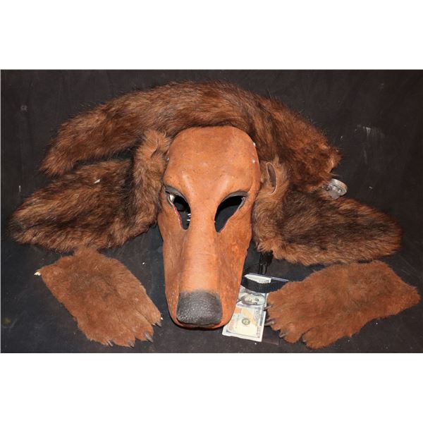 ZZ-CLEARANCE HOUND DOG COSTUME MASK EARS PAWS AND TAIL