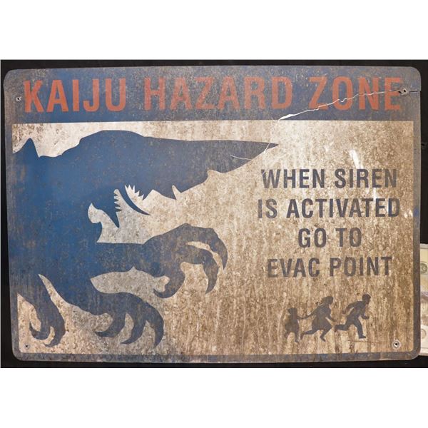 PACIFIC RIM UPRISING KAIJU HAZARD ZONE WARNING SIGN