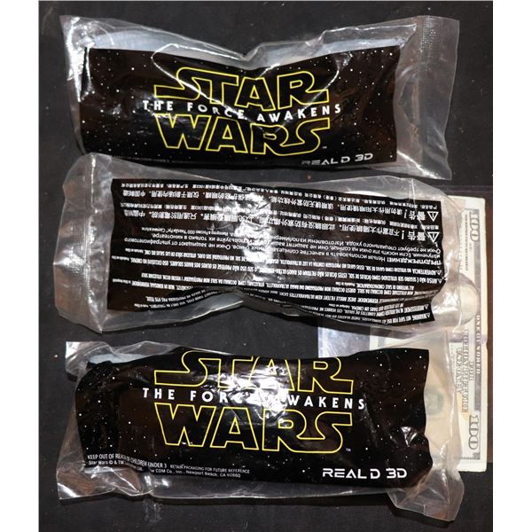 ZZ-CLEARANCE STAR WARS THE FORCE AWAKENS SEALED 3-D GLASSES GIVEN OUT AT WORLD PREMIERE LOT OF 3