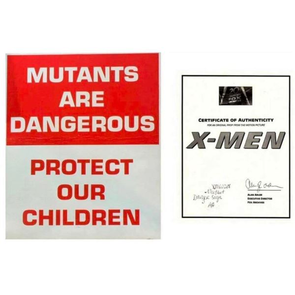 X-MEN MUTANTS ARE DANGEROUS PROTECT OUR CHILDREN PROTEST SIGN FOX LOA SUPER HERO