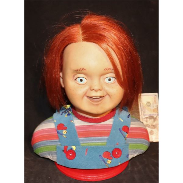 Z CHUCKY CURSE OF SCREEN USED GOOD GUY HEAD ON DISPLAY BUST