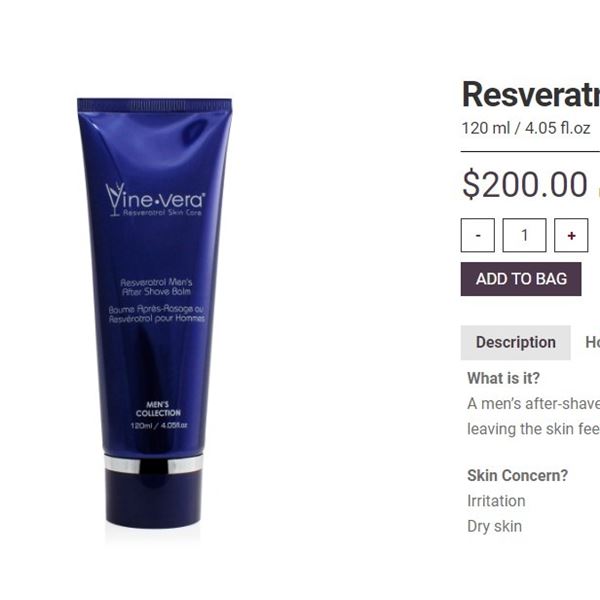 VINE VERA RESVERATROL MEN'S AFTER SHAVE BALM 120ML