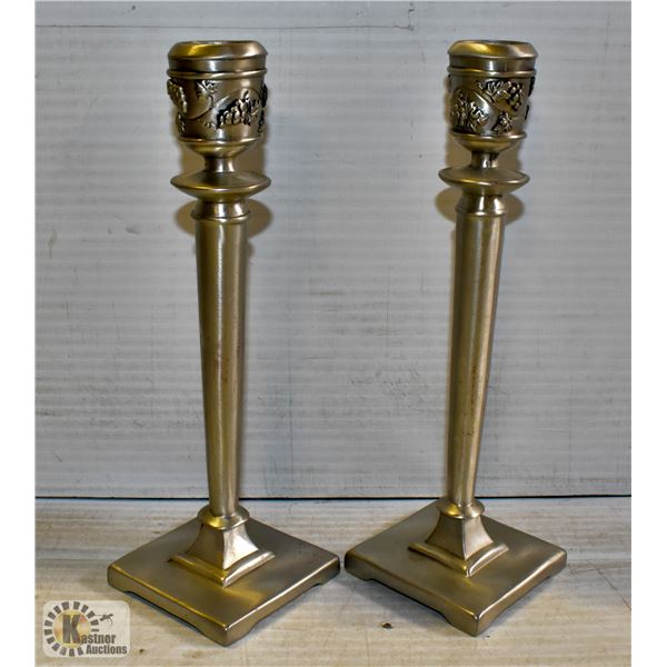 PAIR PEWTER CANDLESTICK SEAGULL NO. CH132