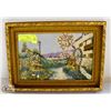 Image 1 : FRAMED CROSS STITCH MILL RIVER SCENE KITCHENER ONT