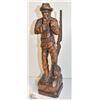 WOOD CARVED MOUNTAINEER WITH LONGUN (7" TALL)
