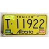 Image 1 : ALBERTA TRAILER PLATE