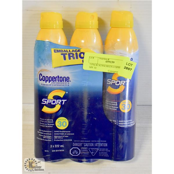 3 PACK SUNSCREEN COPPERTONE SPF 30