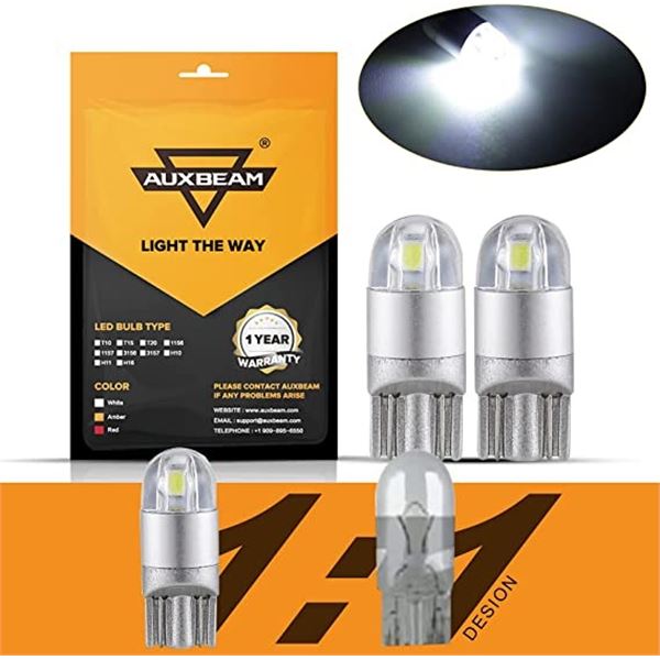 NEW AUXBEAM 194 LED BULBS, WHITE, T10 6000K