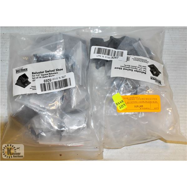 NEW REPACKED 2 BAGS OF 1/2  BALUSTER SWIVEL SHOES