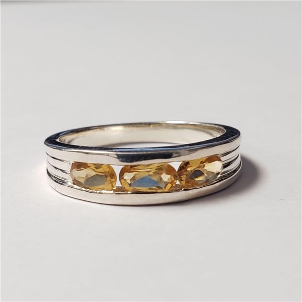 BZ644-97 SILVER CITRINE RING