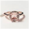 BZ644-56 SILVER MORGANITE RING