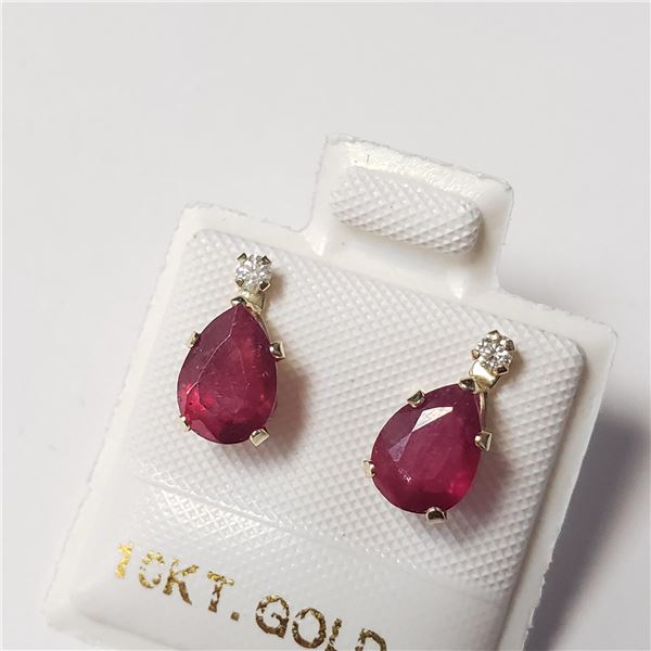 BZ644-66 10K RUBY MOISSANITE EARRINGS