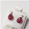 Image 1 : BZ644-66 10K RUBY MOISSANITE EARRINGS