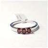 BZ644-94 SILVER GARNET RING