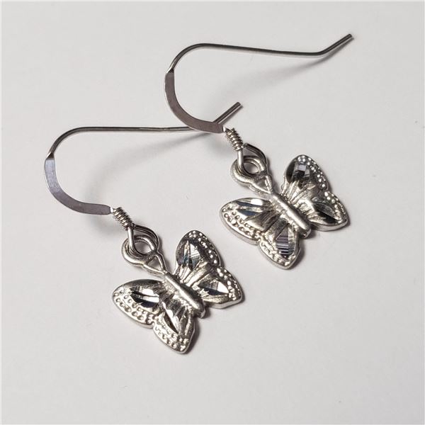 BZ644-69 SILVER BUTTERFLY EARRINGS