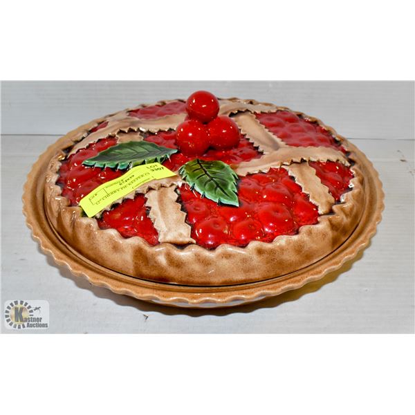 12" CHERRY PIE KEEPER CERAMIC