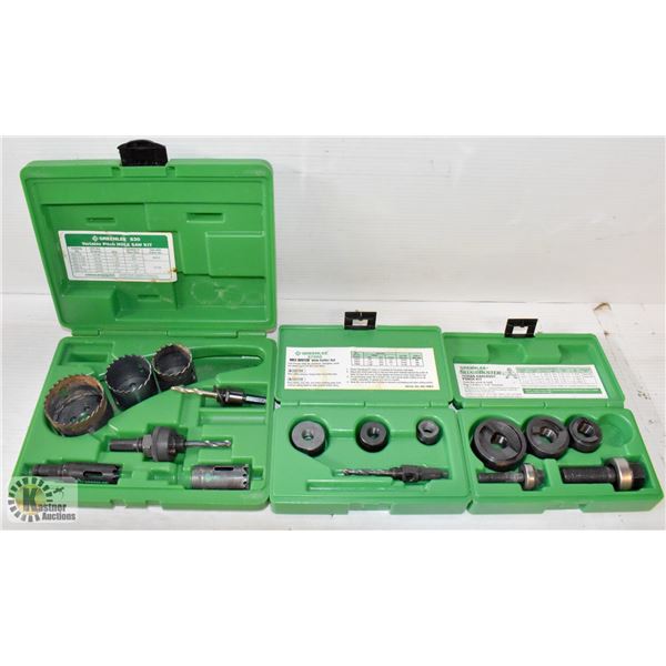 FLAT OF 3 GREENLEE: HOLE CUTTER, HOLE SAW KIT,