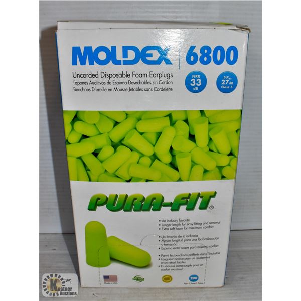 BOX OF MOLDEX 6800 EARPLUGS