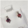 Image 1 : BZ1077-22 10K GARNET & DIAMOND EARRINGS