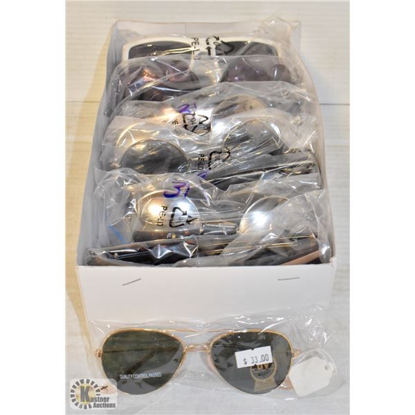 BOX WITH 15 ASSORTED SUNGLASSES