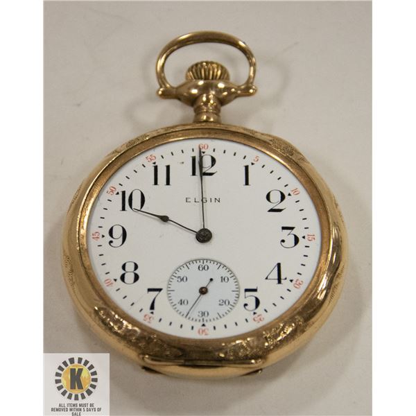 VINTAGE ELGIN POCKET WATCH *NO CRYSTAL FACE*