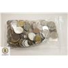 BAG FILLED WITH VARIOUS WORLD COINS