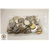 BAG FILLED WITH VARIOUS WORLD COINS