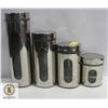 4PC STAINLESS STEEL CANISTER SET