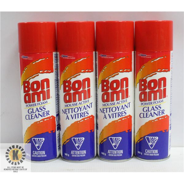 4 NEW CANS BON AMI GLASS CLEANER