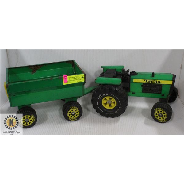 VINTAGE TONKA TRACTOR AND WAGON