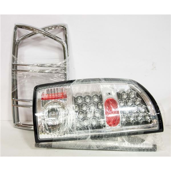 WORKING LED TAILLIGHTS W/CHROME BEZELS DODGE RAM