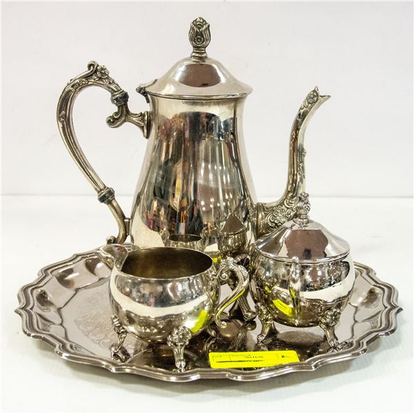 ESTATE METAL TEA SERVICE SET