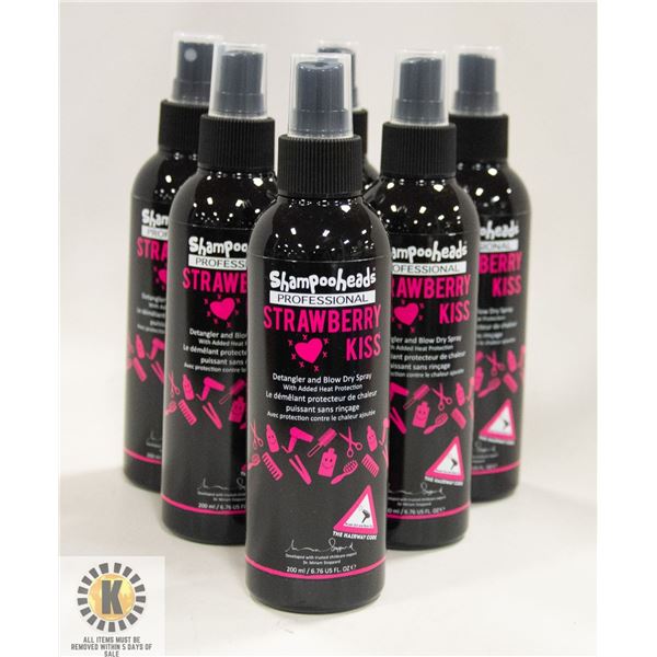 6 BOTTLES OF SHAMPOOHEADS PROFESSIONAL STRAWBERRY