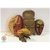 Image 1 : BUNDLE OF 4 TIKI DECOR PIECES/WALL HANGINGS