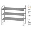 Image 1 : NEW SIMPLE HOUSEWARE 3 TIER SHOE RACK, GREY METAL