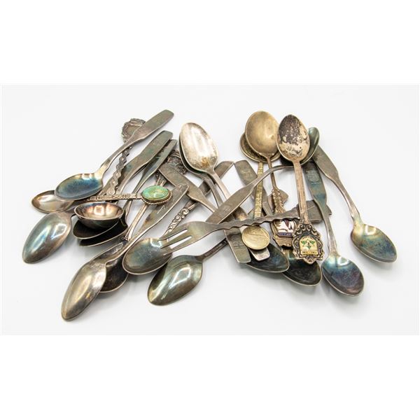 21 SILVER/PLATED COLLECTOR SPOONS